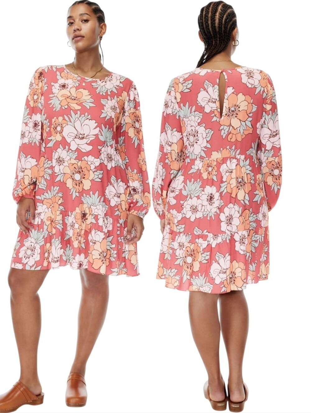 WILFRED ARITZIA "Lambrusco" Floral Print Trapeze Dress - Size M
